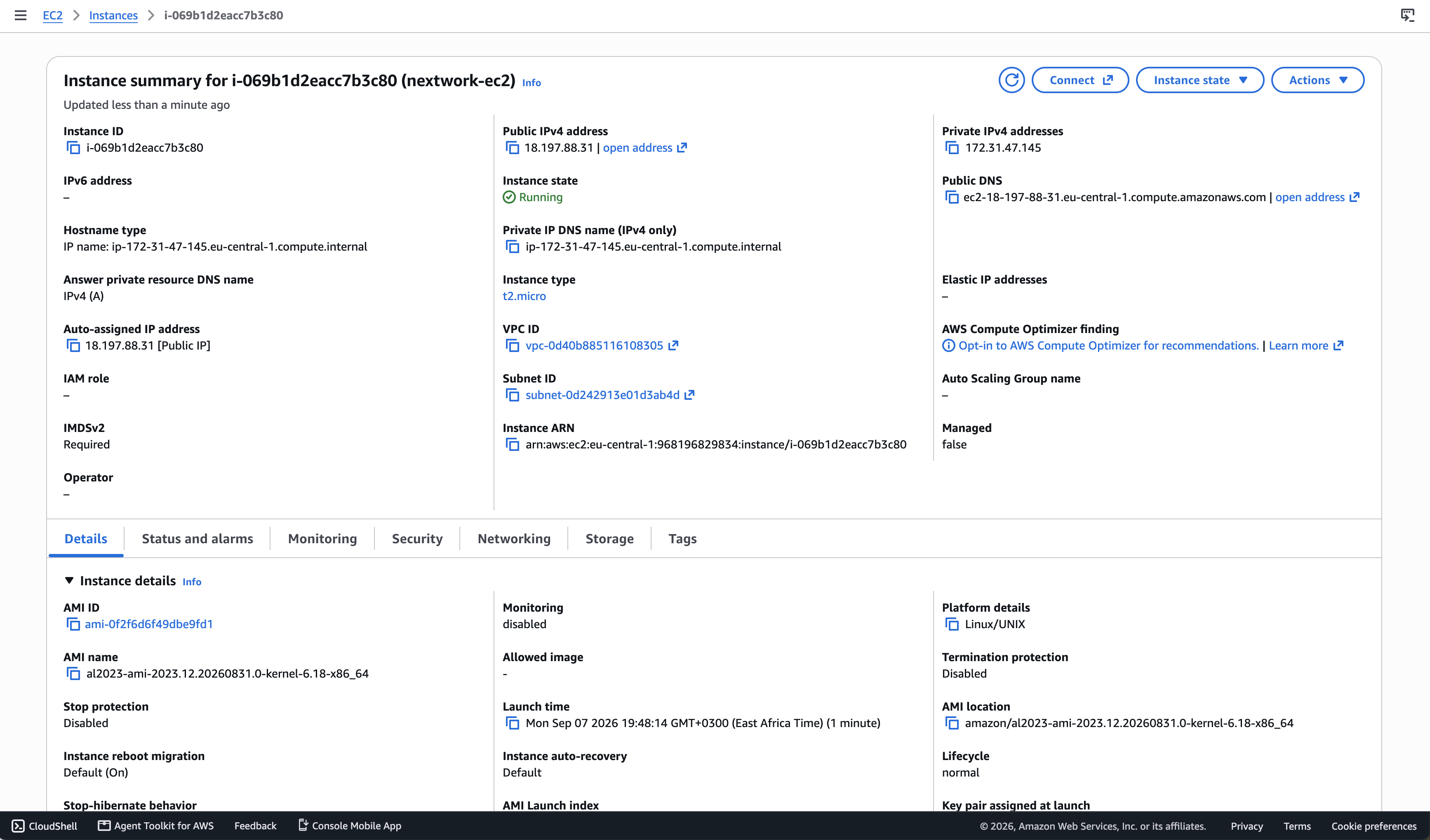 EC2 instance configuration