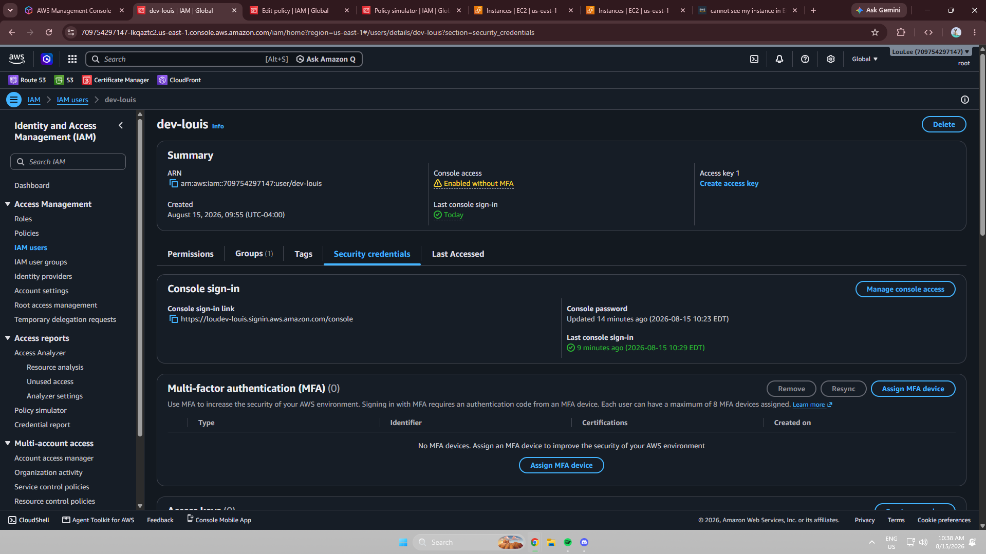 AWS account alias configuration