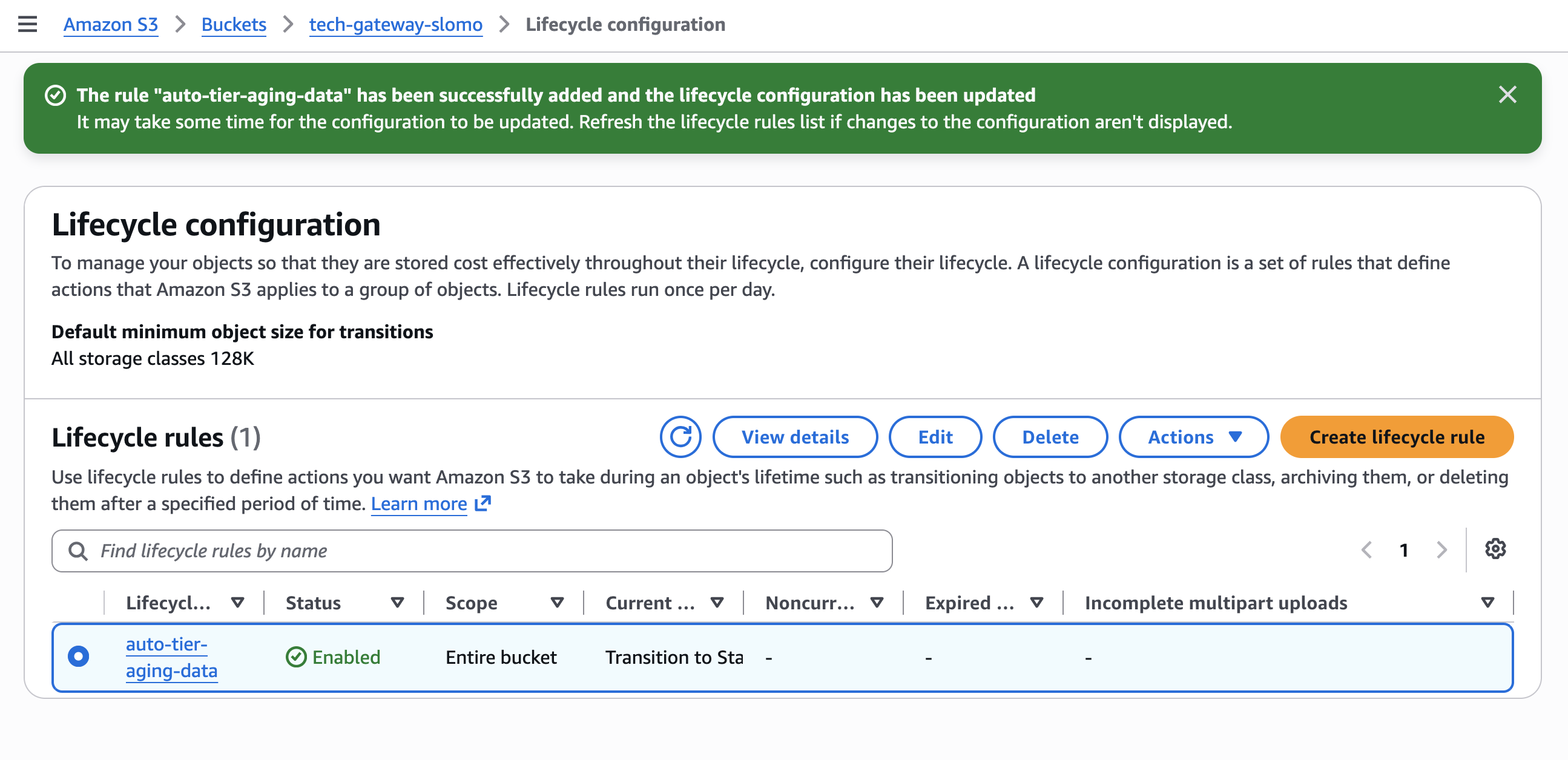 S3 Lifecycle policies